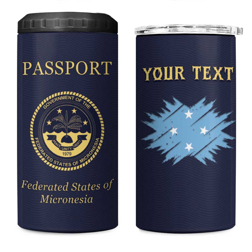 Personalised Federated States Of Micronesia 4 in 1 Can Cooler Tumbler FSM Passport LT05 One Size: 16 oz Navy - Polynesian Pride