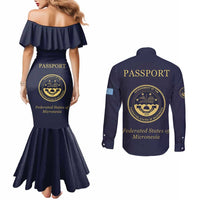 Personalised Federated States Of Micronesia Couples Matching Mermaid Dress and Long Sleeve Button Shirt FSM Passport LT05 - Polynesian Pride