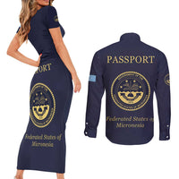 Personalised Federated States Of Micronesia Couples Matching Short Sleeve Bodycon Dress and Long Sleeve Button Shirt FSM Passport LT05 - Polynesian Pride