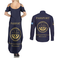 Personalised Federated States Of Micronesia Couples Matching Summer Maxi Dress and Long Sleeve Button Shirt FSM Passport LT05 - Polynesian Pride