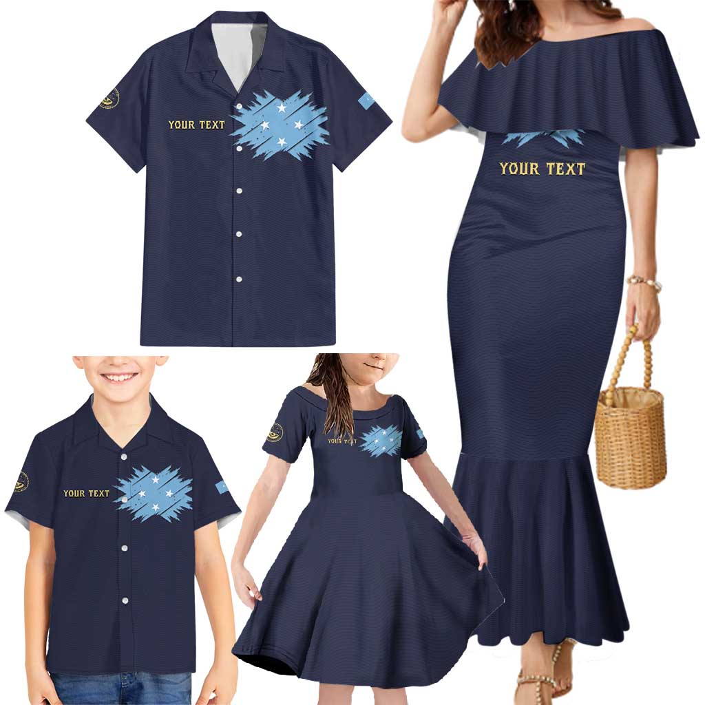 Personalised Federated States Of Micronesia Family Matching Mermaid Dress and Hawaiian Shirt FSM Passport LT05 - Polynesian Pride