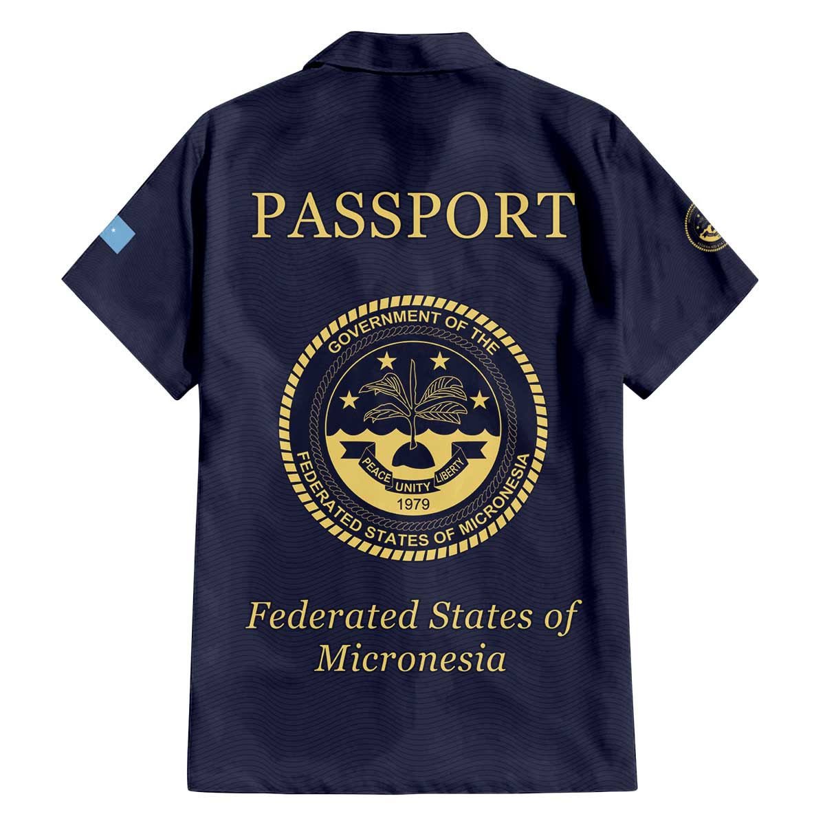 Personalised Federated States Of Micronesia Family Matching Off The Shoulder Long Sleeve Dress and Hawaiian Shirt FSM Passport LT05 - Polynesian Pride