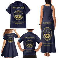 Personalised Federated States Of Micronesia Family Matching Tank Maxi Dress and Hawaiian Shirt FSM Passport LT05 - Polynesian Pride
