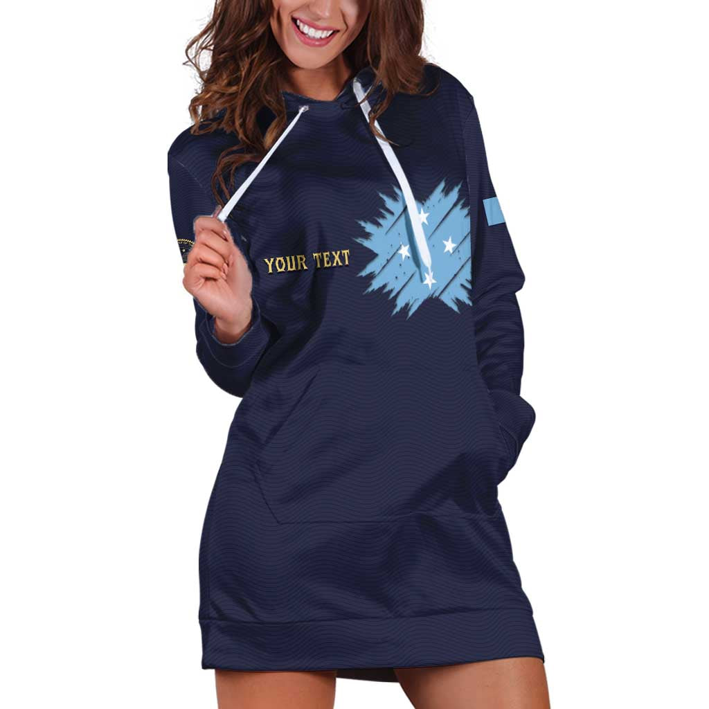 Personalised Federated States Of Micronesia Hoodie Dress FSM Passport LT05 Navy - Polynesian Pride