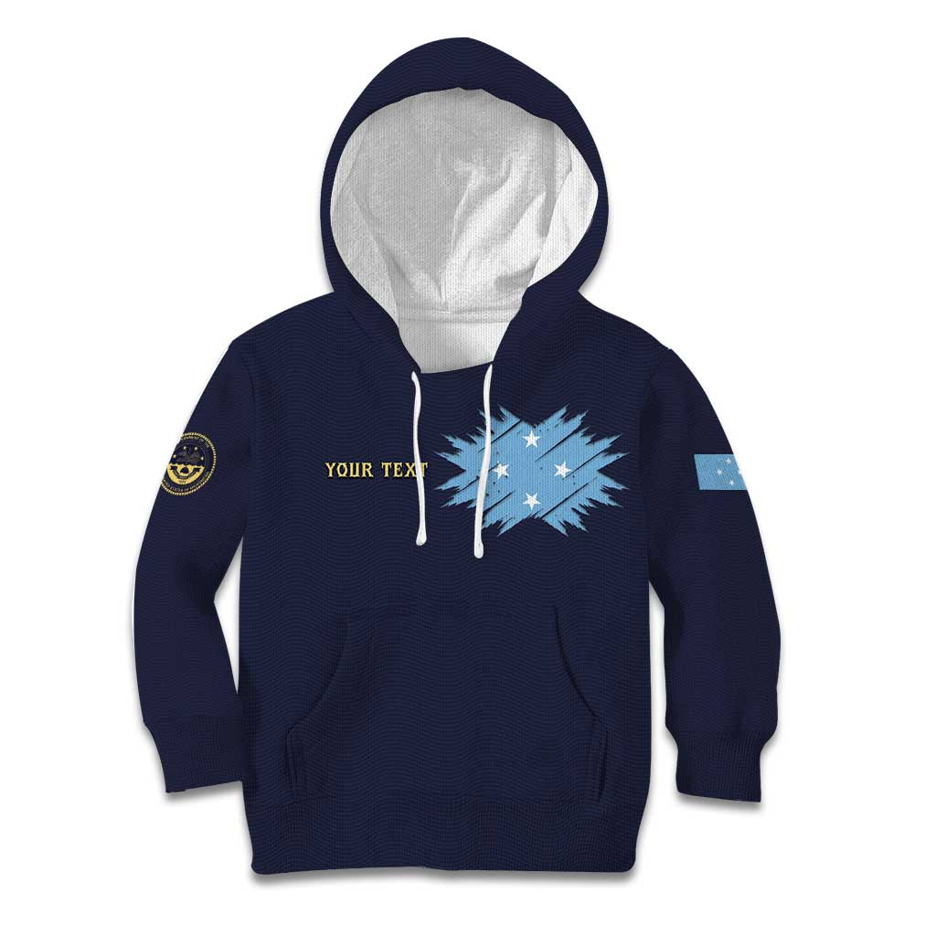 Personalised Federated States Of Micronesia Kid Hoodie FSM Passport LT05 Hoodie Navy - Polynesian Pride