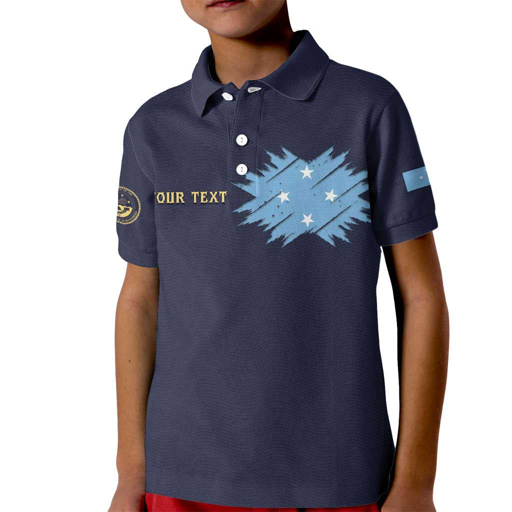 Personalised Federated States Of Micronesia Kid Polo Shirt FSM Passport LT05 Kid Navy - Polynesian Pride