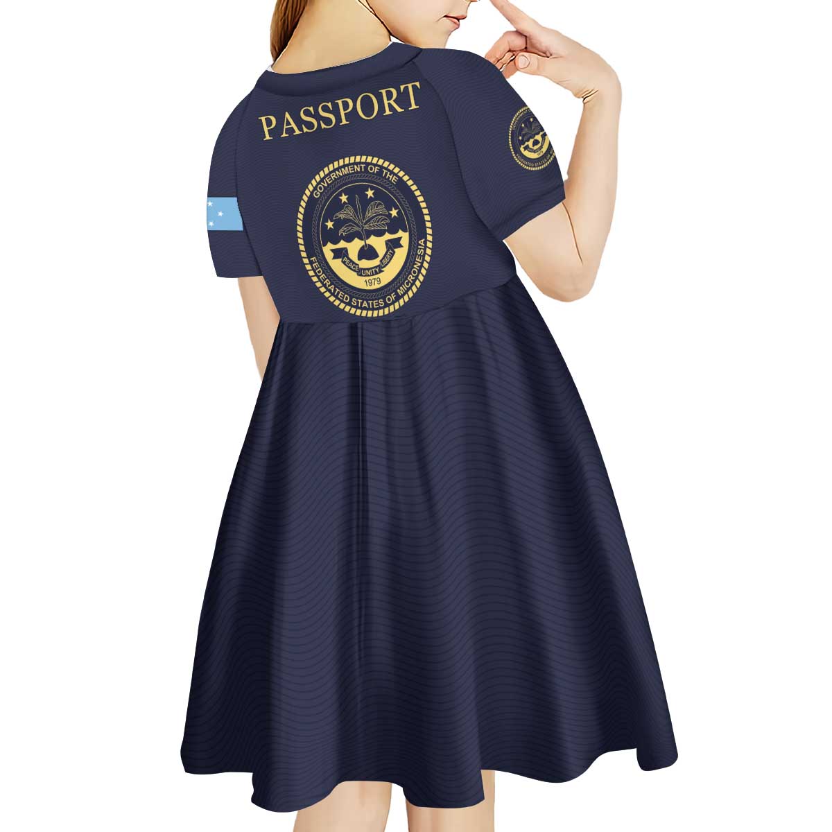 Personalised Federated States Of Micronesia Kid Short Sleeve Dress FSM Passport LT05 - Polynesian Pride