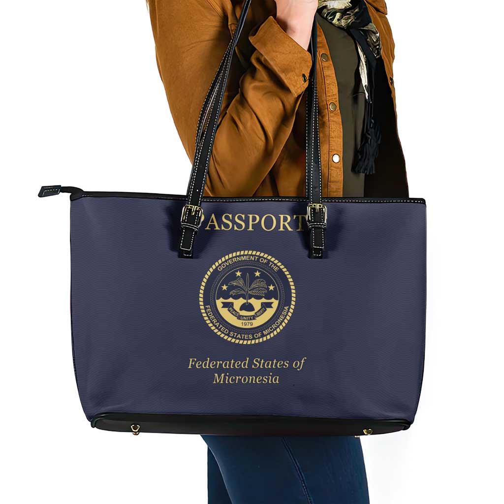 Federated States Of Micronesia Leather Tote Bag FSM Passport - Polynesian Pride