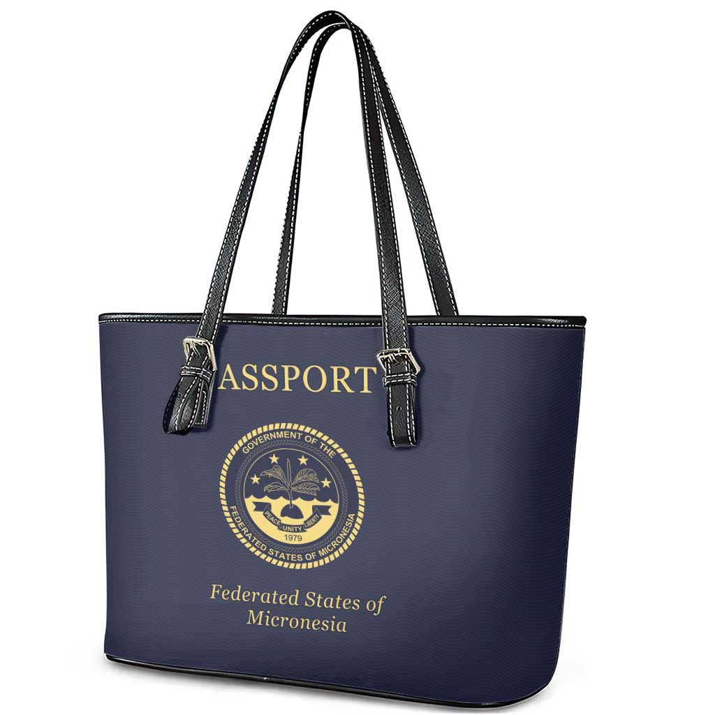 Federated States Of Micronesia Leather Tote Bag FSM Passport - Polynesian Pride