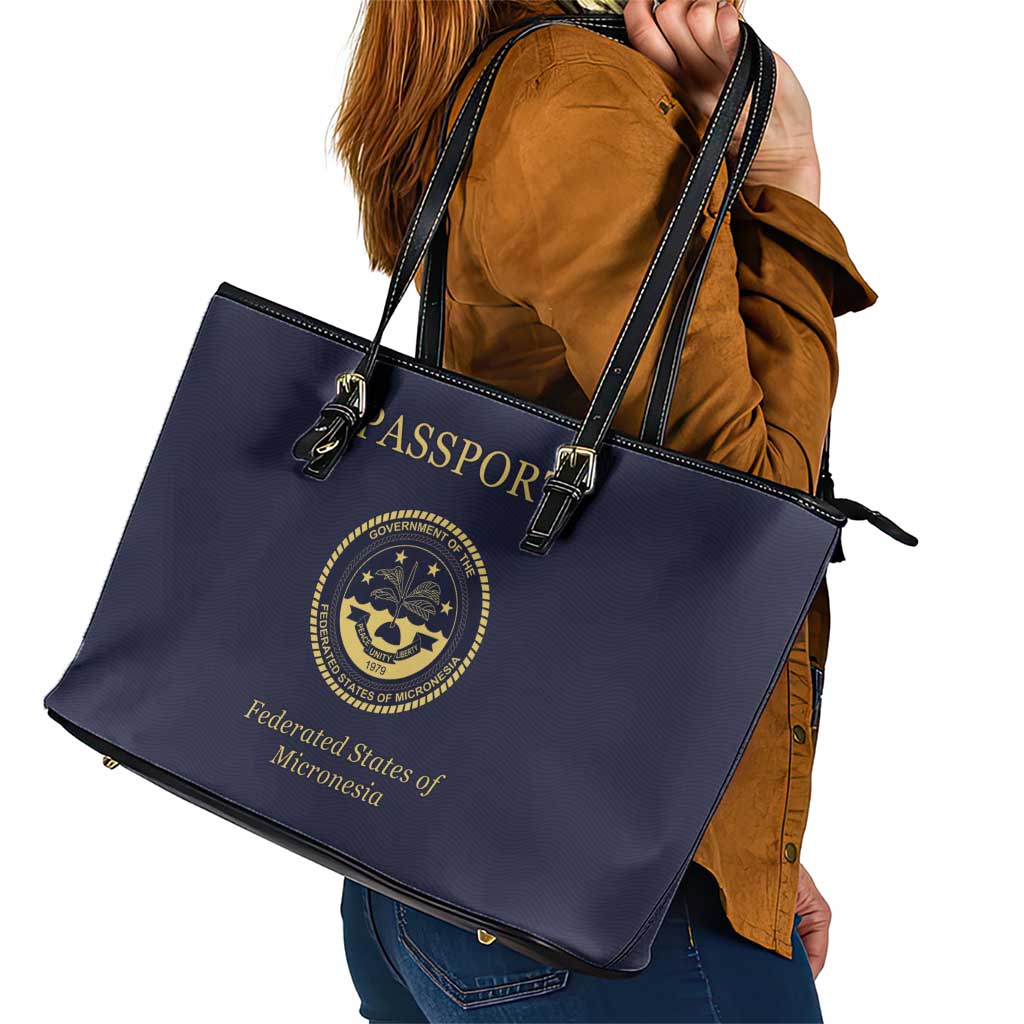 Federated States Of Micronesia Leather Tote Bag FSM Passport - Polynesian Pride
