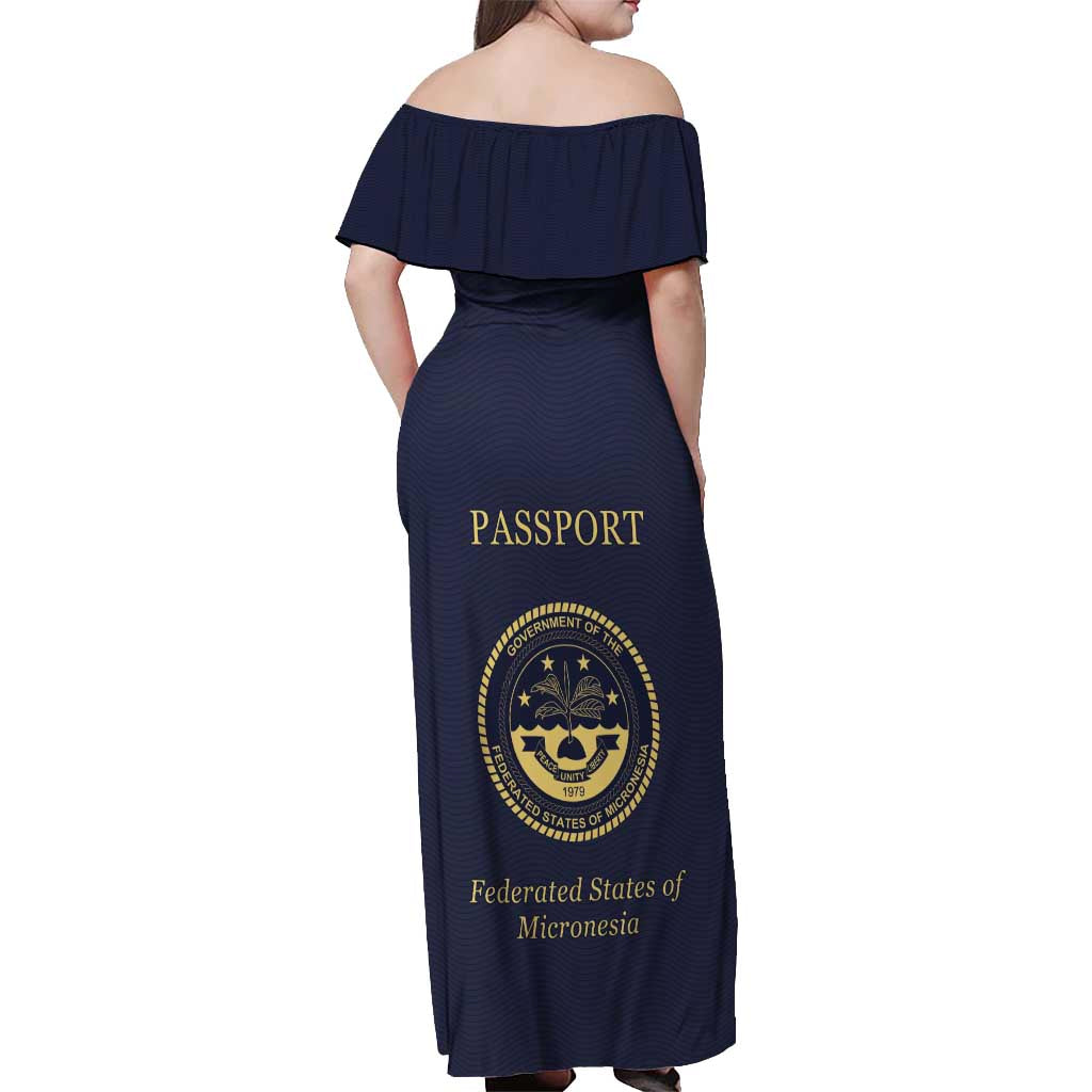 Personalised Federated States Of Micronesia Off Shoulder Maxi Dress FSM Passport LT05 - Polynesian Pride