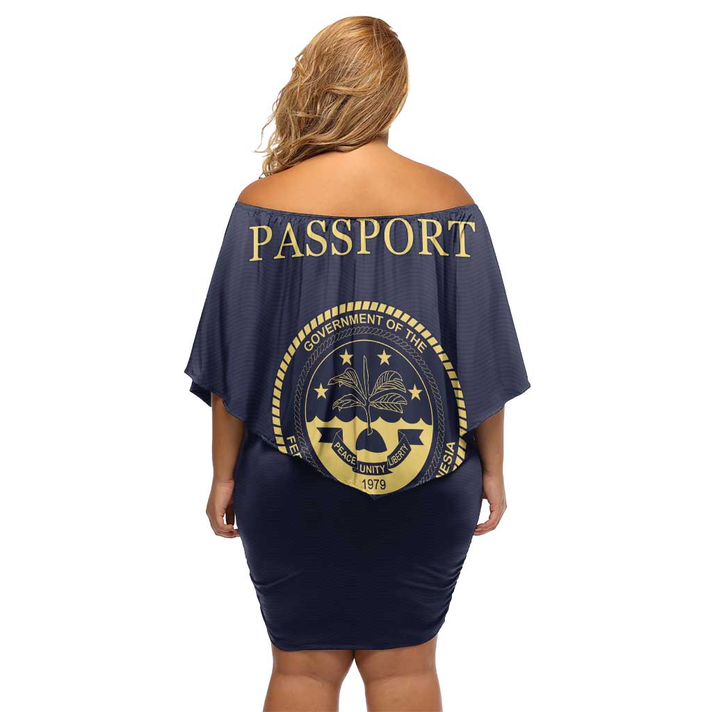 Personalised Federated States Of Micronesia Off Shoulder Short Dress FSM Passport LT05 - Polynesian Pride