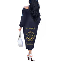 Personalised Federated States Of Micronesia Off The Shoulder Long Sleeve Dress FSM Passport LT05 - Polynesian Pride