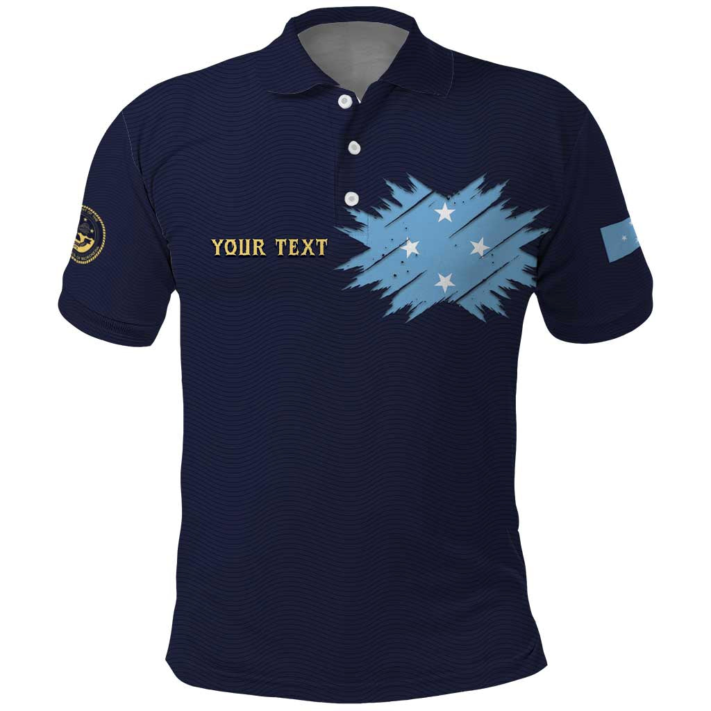 Personalised Federated States Of Micronesia Polo Shirt FSM Passport LT05 Navy - Polynesian Pride