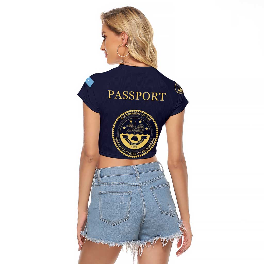 Personalised Federated States Of Micronesia Raglan Cropped T Shirt FSM Passport LT05 - Polynesian Pride