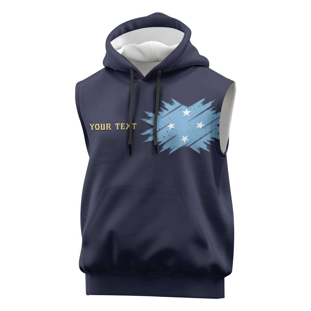 Personalised Federated States Of Micronesia Sleeveless Hoodie FSM Passport LT05 Navy - Polynesian Pride