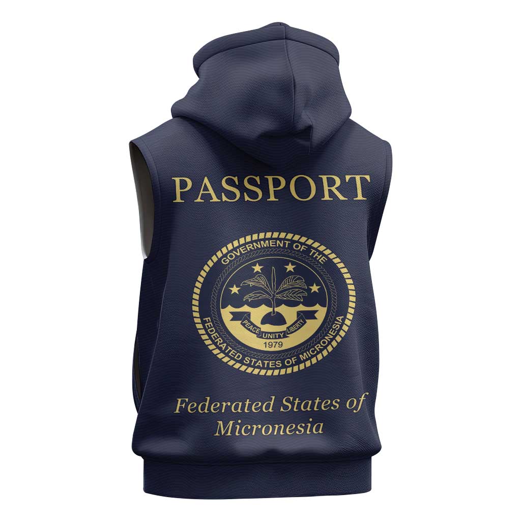 Personalised Federated States Of Micronesia Sleeveless Hoodie FSM Passport LT05 - Polynesian Pride