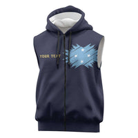 Personalised Federated States Of Micronesia Sleeveless Zip Hoodie FSM Passport LT05 Navy - Polynesian Pride