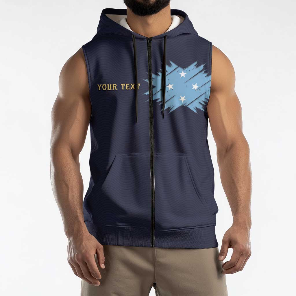 Personalised Federated States Of Micronesia Sleeveless Zip Hoodie FSM Passport LT05 - Polynesian Pride