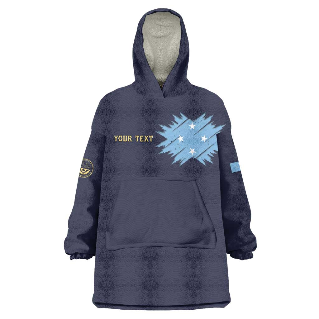 Personalised Federated States Of Micronesia Wearable Blanket Hoodie FSM Passport LT05 One Size Navy - Polynesian Pride