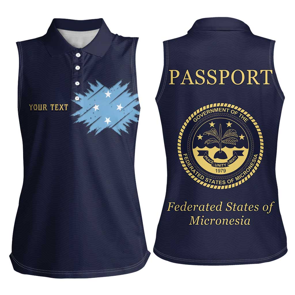 Personalised Federated States Of Micronesia Women Sleeveless Polo Shirt FSM Passport LT05 - Polynesian Pride