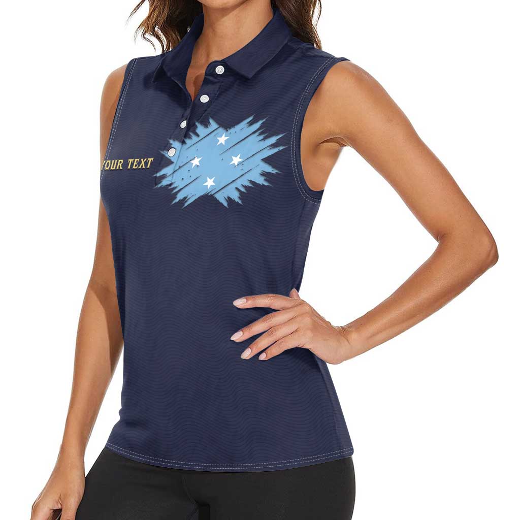 Personalised Federated States Of Micronesia Women Sleeveless Polo Shirt FSM Passport LT05 - Polynesian Pride