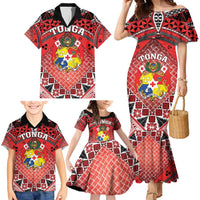 Personalised Tonga Constitution Day Family Matching Mermaid Dress and Hawaiian Shirt 150 Years Jubilee LT05 - Polynesian Pride
