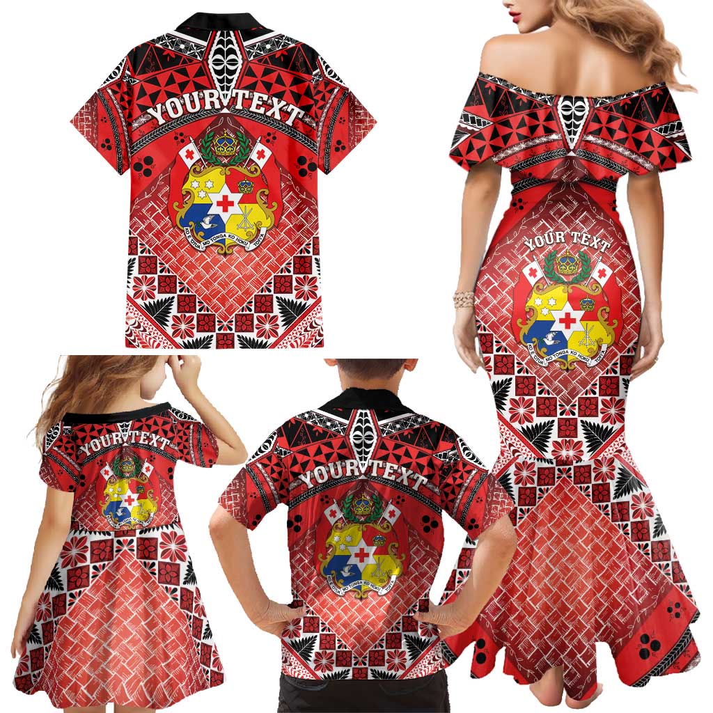 Personalised Tonga Constitution Day Family Matching Mermaid Dress and Hawaiian Shirt 150 Years Jubilee LT05 - Polynesian Pride