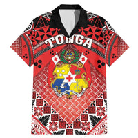 Personalised Tonga Constitution Day Family Matching Mermaid Dress and Hawaiian Shirt 150 Years Jubilee LT05 Dad's Shirt - Short Sleeve Red - Polynesian Pride