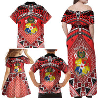 Personalised Tonga Constitution Day Family Matching Off Shoulder Maxi Dress and Hawaiian Shirt 150 Years Jubilee LT05 - Polynesian Pride