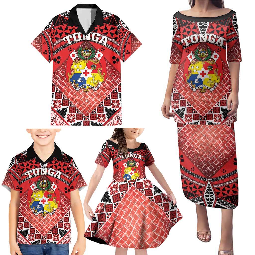 Personalised Tonga Constitution Day Family Matching Puletasi and Hawaiian Shirt 150 Years Jubilee LT05 - Polynesian Pride
