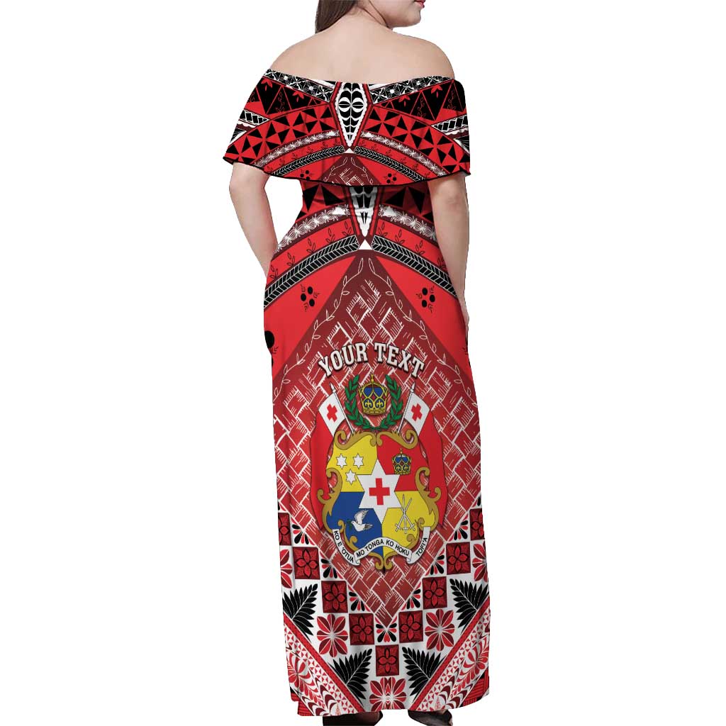 Personalised Tonga Constitution Day Off Shoulder Maxi Dress 150 Years Jubilee LT05 - Polynesian Pride
