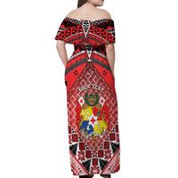Personalised Tonga Constitution Day Off Shoulder Maxi Dress 150 Years Jubilee LT05 - Polynesian Pride
