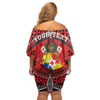 Personalised Tonga Constitution Day Off Shoulder Short Dress 150 Years Jubilee LT05 - Polynesian Pride