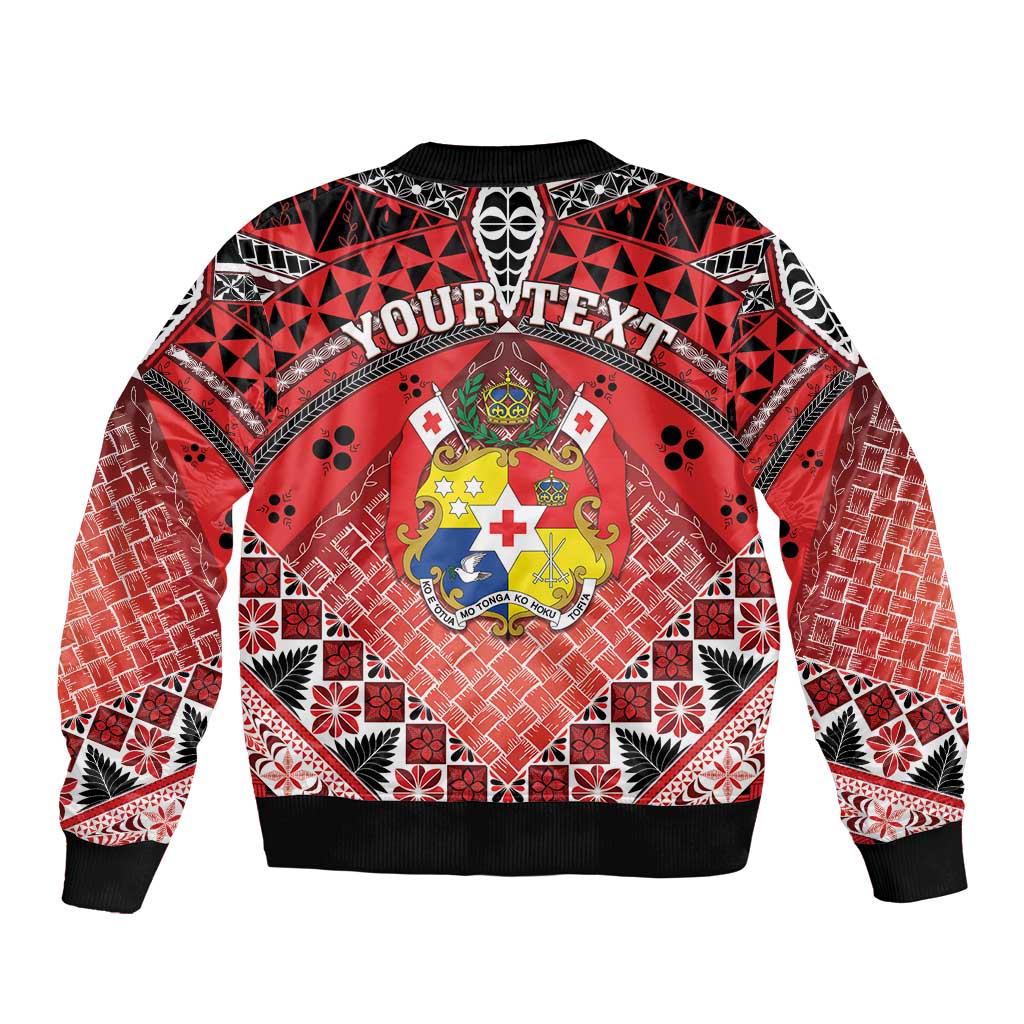 Personalised Tonga Constitution Day Sleeve Zip Bomber Jacket 150 Years Jubilee - Polynesian Pride
