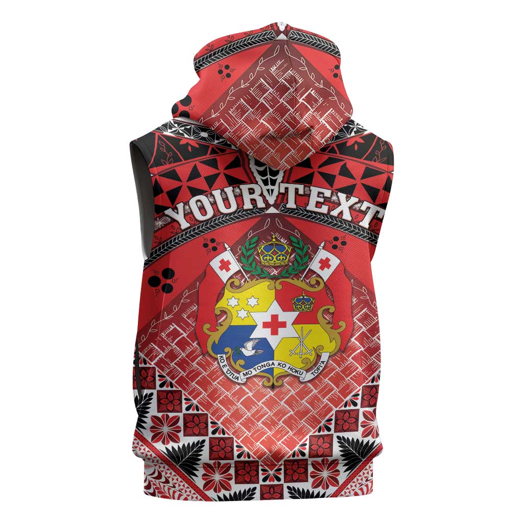 Personalised Tonga Constitution Day Sleeveless Zip Hoodie 150 Years Jubilee LT05 - Polynesian Pride