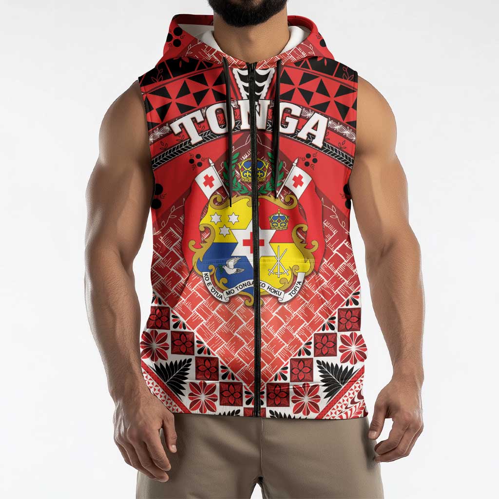 Personalised Tonga Constitution Day Sleeveless Zip Hoodie 150 Years Jubilee LT05 - Polynesian Pride