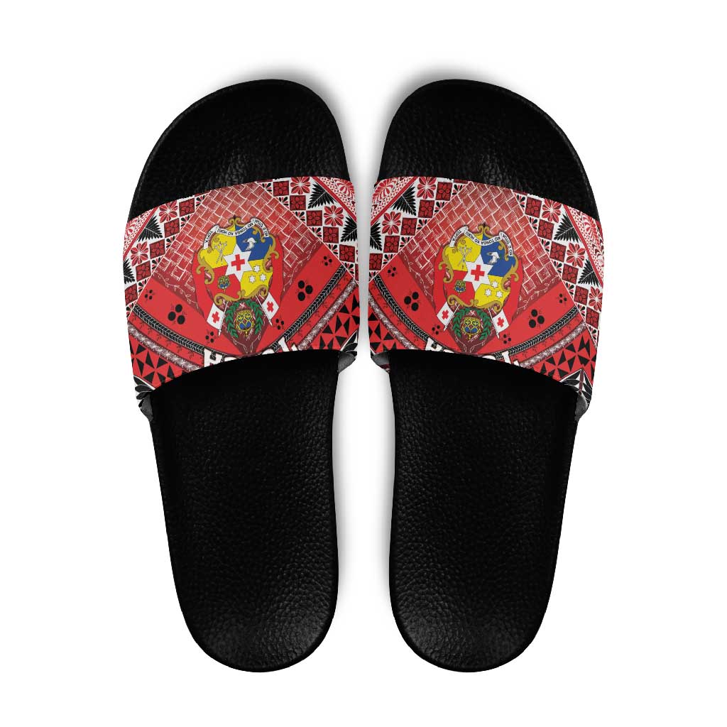 Tonga Constitution Day Slide Sandals 150 Years Jubilee - Polynesian Pride