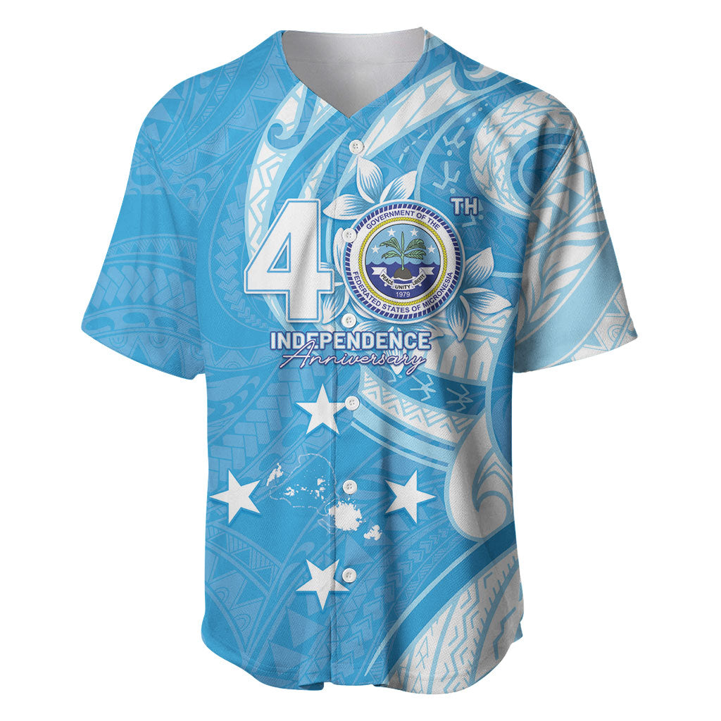 FSM Micronesia Baseball Jersey 40th Independence Anniversary LT05 Blue - Polynesian Pride