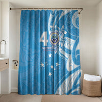 FSM Micronesia Bathroom Set 40th Independence Anniversary LT05 Shower Curtain Only Blue - Polynesian Pride