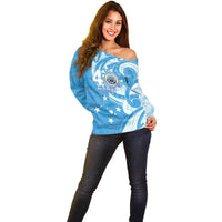 FSM Micronesia Off Shoulder Sweater 40th Independence Anniversary LT05 - Polynesian Pride
