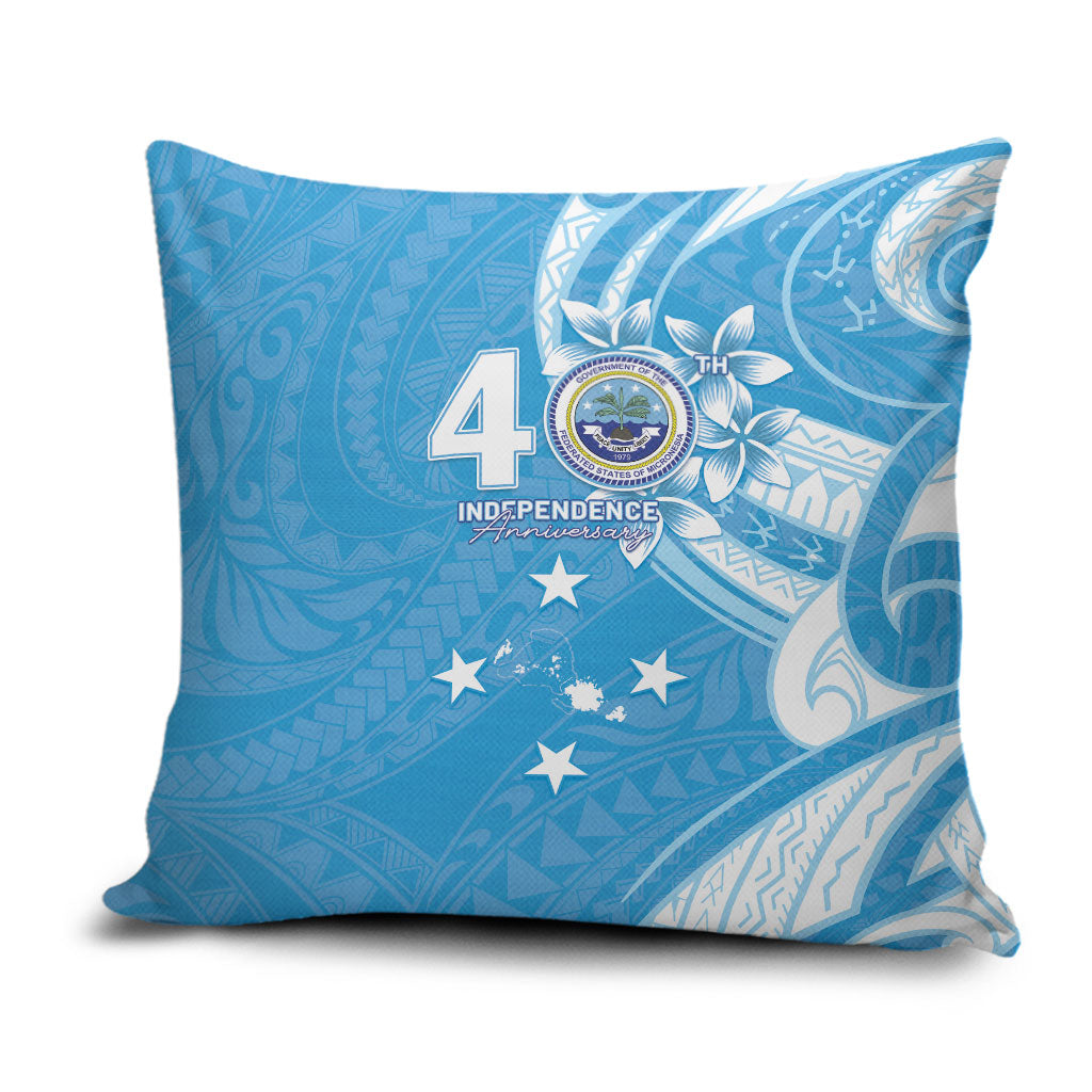 FSM Micronesia Pillow Cover 40th Independence Anniversary LT05 Blue - Polynesian Pride