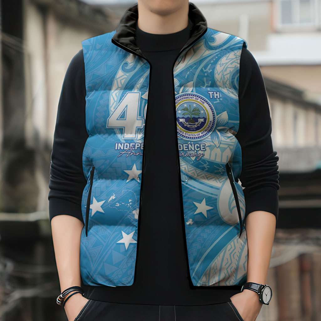 FSM Micronesia Sleeveless Puffer Jacket 40th Independence Anniversary LT05 - Polynesian Pride