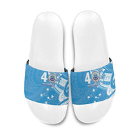 FSM Micronesia Slide Sandals 40th Independence Anniversary LT05 Blue - Polynesian Pride