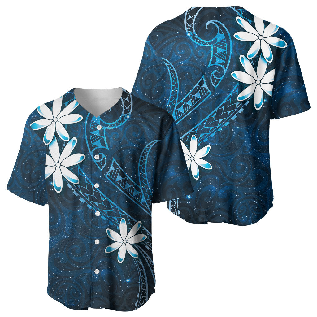 Tahiti Matarii Baseball Jersey Tahitian Spring Blue Galaxy LT05 - Polynesian Pride