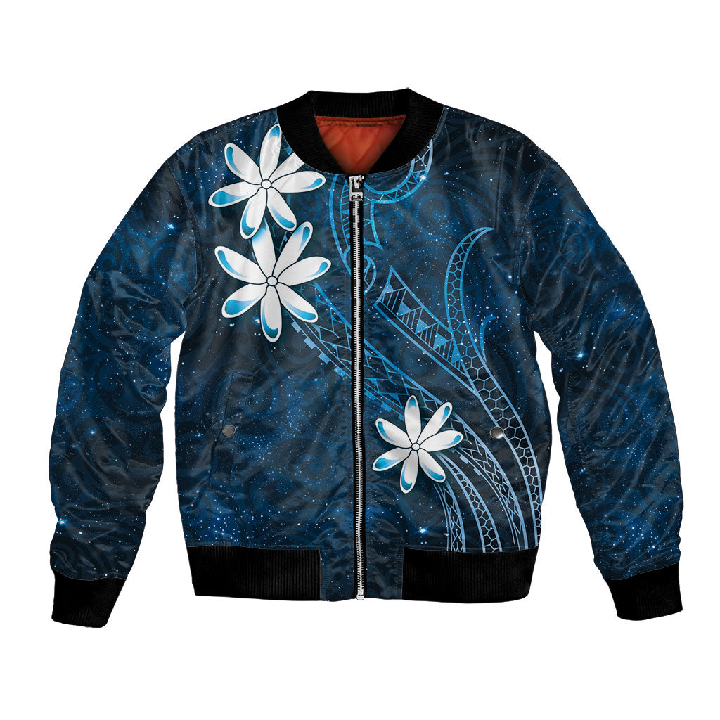 Tahiti Matarii Bomber Jacket Tahitian Spring Blue Galaxy LT05 Unisex Blue - Polynesian Pride