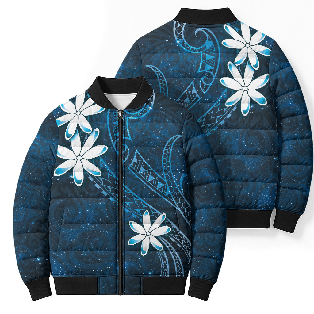 Tahiti Matarii Bomber Puffer Jacket Tahitian Spring Blue Galaxy LT05 - Polynesian Pride