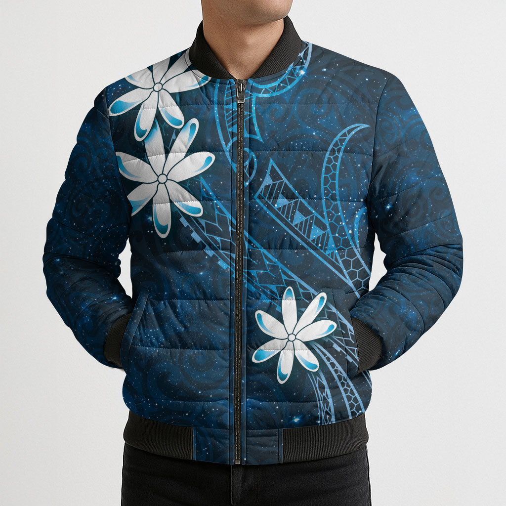Tahiti Matarii Bomber Puffer Jacket Tahitian Spring Blue Galaxy LT05 - Polynesian Pride