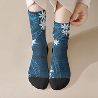 Tahiti Matarii Crew Socks Tahitian Spring Blue Galaxy LT05 Crew Socks Blue - Polynesian Pride