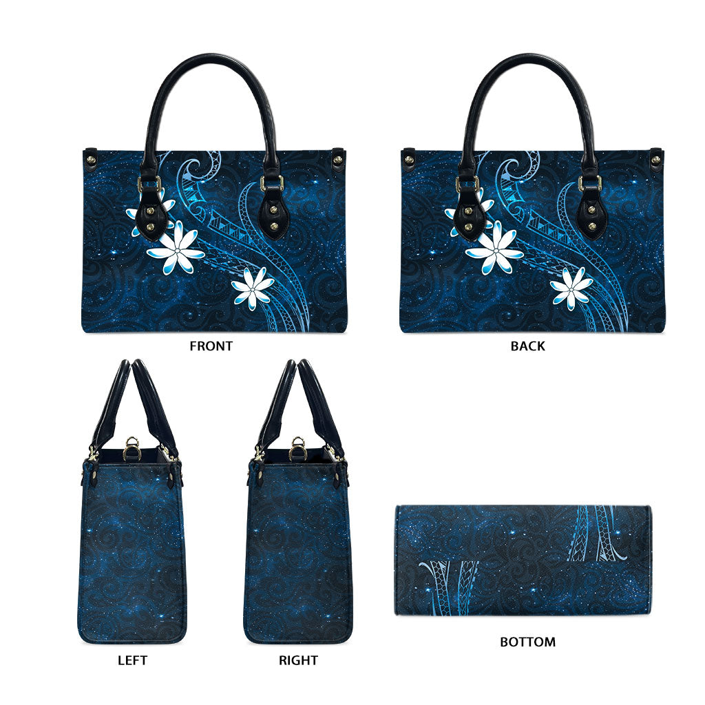 Tahiti Matarii Leather Bag Tahitian Spring Blue Galaxy LT05 - Polynesian Pride